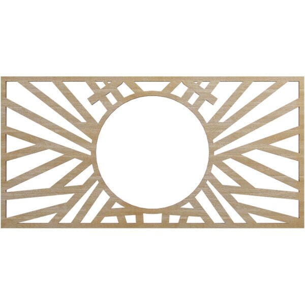 Ekena Millwork Hoover Wood Fretwork Pierced Ceiling Medallion, Hickory, 16"W x 8"H x 5 7/8"ID x 3/8"T CMWP16X08X0375HOHI - main